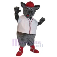 Pig with Red Hat Mascot Costume Animal