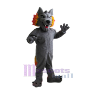 Loup gris féroce Mascotte Costume Animal