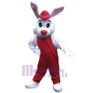 Hase in roter Kleidung Maskottchen-Kostüm Tier