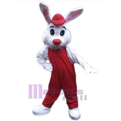  Bunny in Red Clothes Mascot Costume Animal