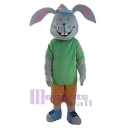 Kaninchen in Grün T-shirt Maskottchen-Kostüm Tier