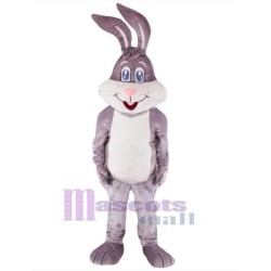 Happy Gray Rabbit Mascot Costume Animal
