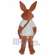 Kaninchen mit brauner Tasche Maskottchen-Kostüm Tier