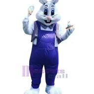 Weißer Kaninchen-Erwachsener Maskottchen-Kostüm Tier
