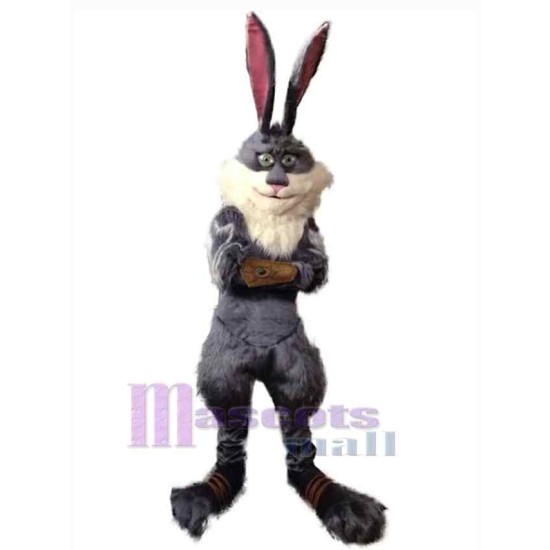 Power Gray Bunny Mascot Costume Animal