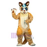 Cartoon Yellow Husky Dog Mascot Costume Animal