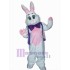 Easter Bunny with Purple Bowknot Mascot Costume Animal
