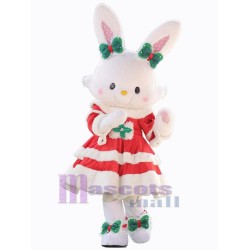 Bunny Rabbit with Red Dress Mascot Costume Animal