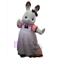 Kaninchen im weißen Kleid Maskottchen-Kostüm Tier