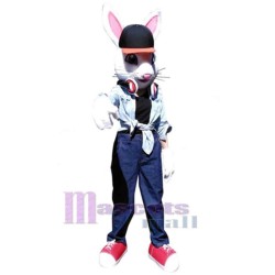 Cool White Rabbit Mascot Costume Animal