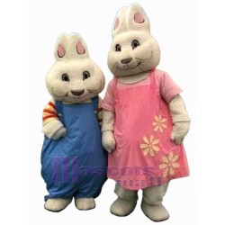 Cute Bunny Couple Mascot Costume Animal