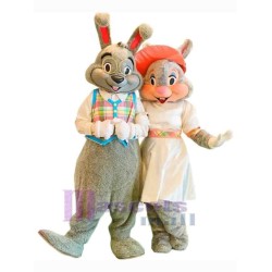 Lapin de Pâques à la mode Couple Mascotte Costume Animal