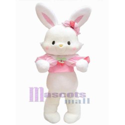 Pink and White Rabbit Mascot Costume Animal