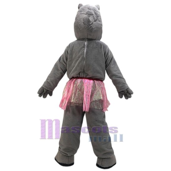 Cute Grey Hippo Mascot Costume Animal