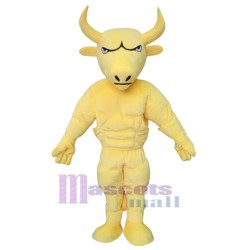 Gelber Muskel Stier Maskottchen-Kostüm Tier