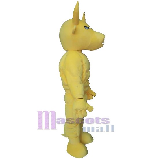 Yellow Muscle Bull Mascot Costume Animal