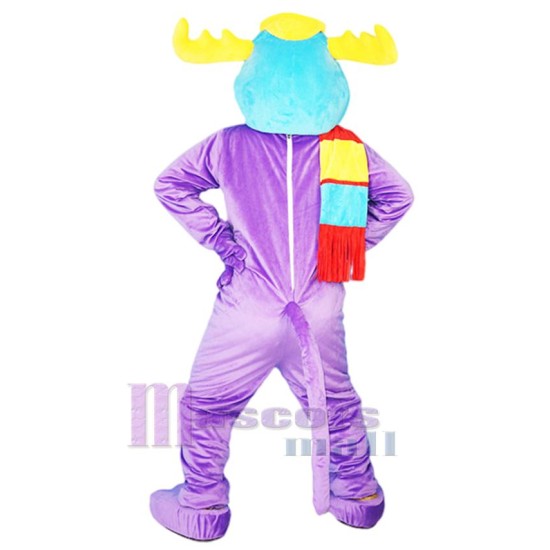Purple Moose Mascot Costume Animal