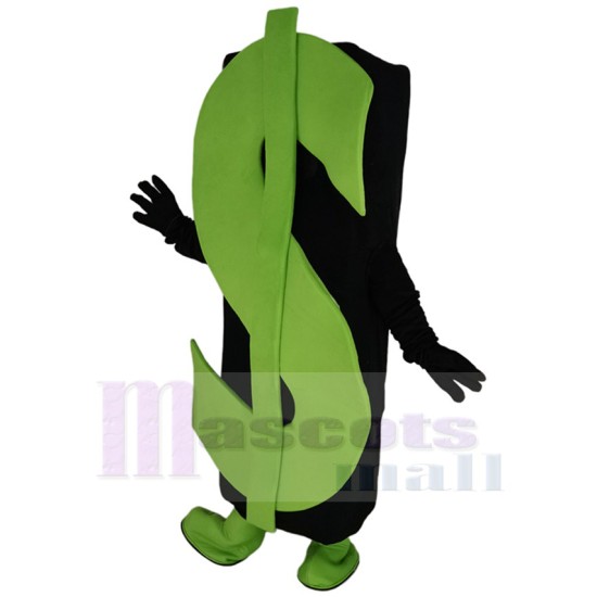 Green Dollar Sign Mascot Costume Cartoon