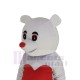 Oso blanco Disfraz de mascota Animal con corazón de amor rojo
