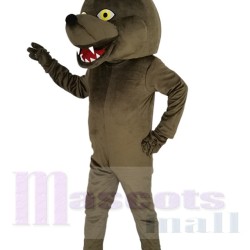 Brown Grizzly Bear Mascot Costume Animal with Yellow Eyes