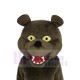 Brown Grizzly Bear Mascot Costume Animal with Yellow Eyes