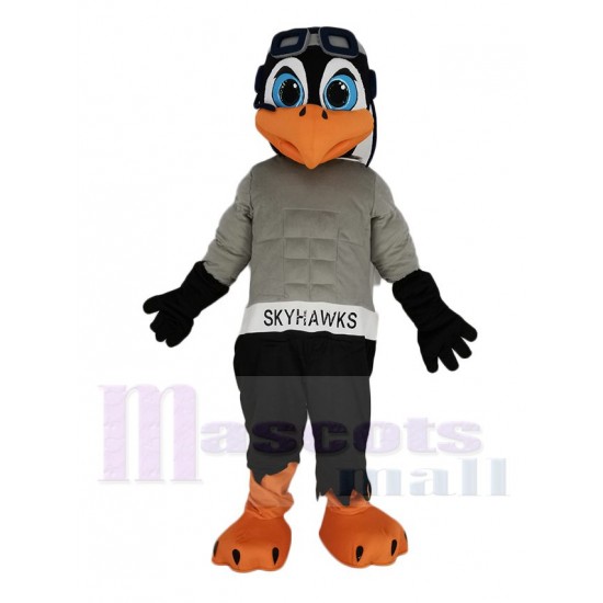 Skyhawk negro y gris Disfraz de mascota