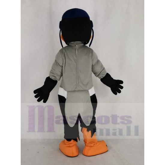 Skyhawk negro y gris Disfraz de mascota