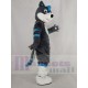 Funny Blue and Gray Husky Dog with Blue Eyes Mascot Costume