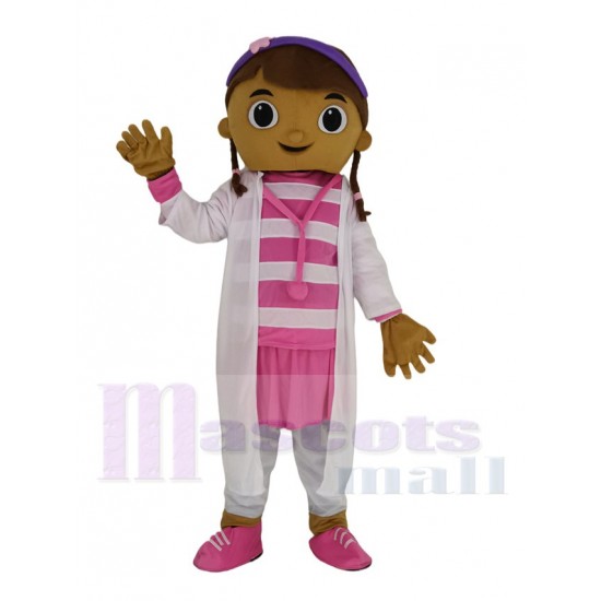 Doc McStuffins Doctor Dottie Girl in White Uniform Mascot Costume