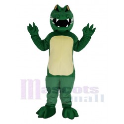 Green Alligator with Yellow Eyes Mascot Costume Animal