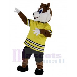 Sport Fox in Yellow T-shirt Mascot Costume