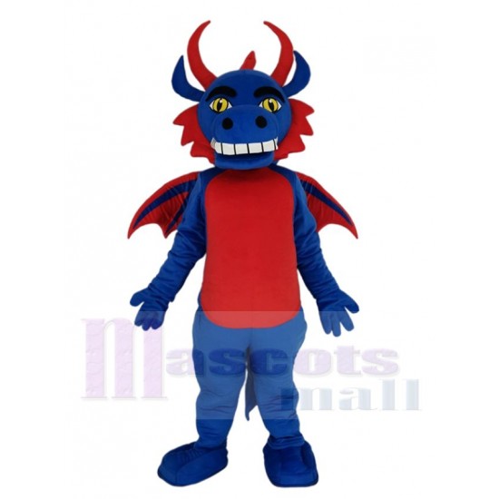 Bleu et rouge Dragon volant Mascotte Costume Animal