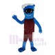 Ola azul en chaleco granate Disfraz de mascota