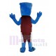Vague bleue en gilet marron Mascotte Costume