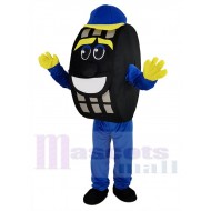 Blau und Schwarz Autoreifen Kabinenreifen Maskottchen-Kostüm