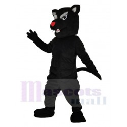 Wilder schwarzer Panther mit roter Nase Maskottchen-Kostüm