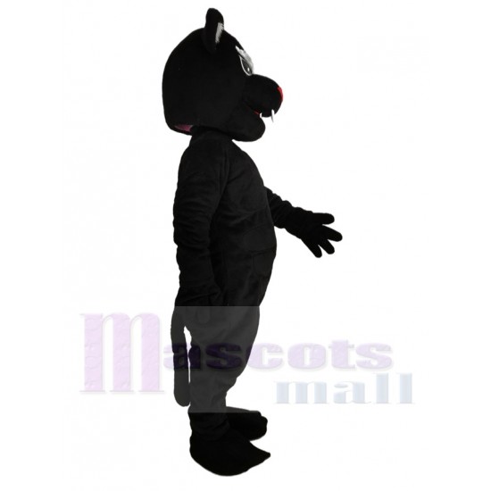 Fierce Black Panther with Red Nose Mascot Costume