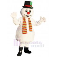 Bonhomme de neige de Noël Mascotte Costume avec chapeau noir