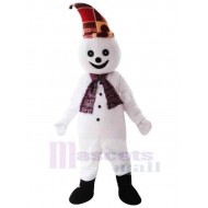 Bonhomme de neige de Noël souriant Mascotte Costume Adulte