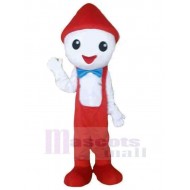 Snowman Mascot Costume with Blue Tie