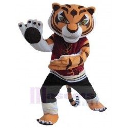 Kung Fu Tiger Mascot Costume Animal with Green Eyes
