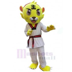 Taekwondo Yellow Tiger Mascot Costume Animal