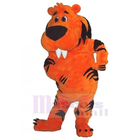 tigre naranja Traje de mascota Animal con dientes frontales afilados