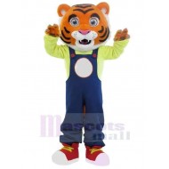 Power Tiger Mascot Costume Animal with Big Eyes
