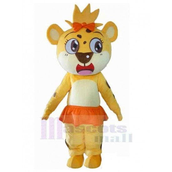 Baby Yellow Tiger Mascot Costume Animal with Skirt