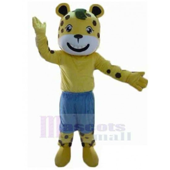 Tigre jaune heureux Costume de mascotte Animal