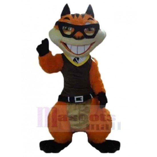 Tigre drôle Costume de mascotte Animal avec des lunettes