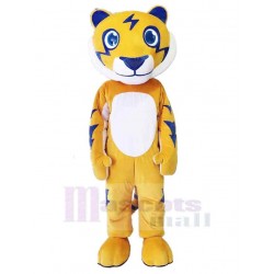 Friendly Yellow Tiger Mascot Costume Animal