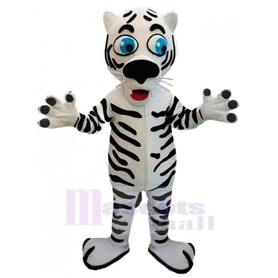 Tigre blanco y negro delgado Traje de mascota Animal