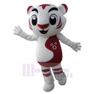 Red and White Tiger Feline Mascot Costume Animal